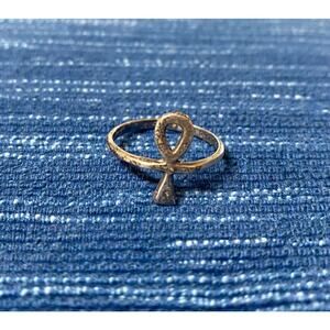 Vintage Sterling Silver Ankh SZ 7.25 Ring Key Of Life Cross Egyptian Symbol 67B
